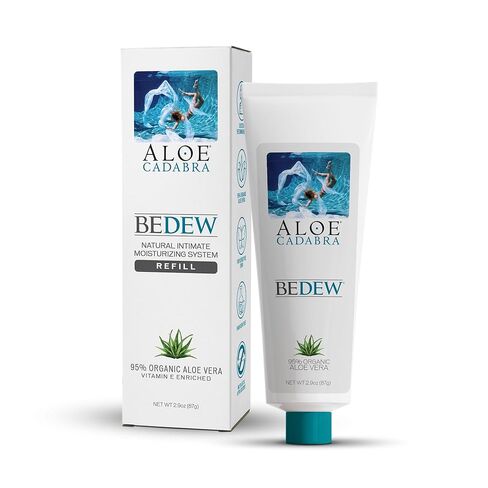 مرطب مهبلي عضوي من Aloe Cadabra BEDEW - تخفيف خالٍ من الأدوية والهرمونات لجفاف المهبل وانقطاع الطمث والراحة الشخصية - أنبوب إعادة التعبئة، تركيبة متوازنة الأس الهيدروجيني - 2.9 أونصة in Kuwait