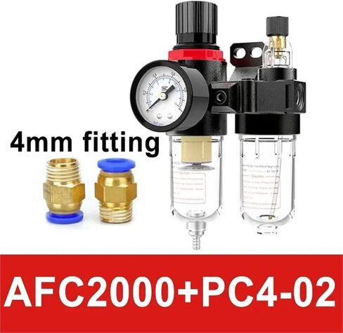AFC2000 G1/4 ضاغط فلتر الهواء فاصل الزيت والماء يقلل من صمام الضغط يستخدم لـ AFR2000 + AL2000(AFC w (PC12-02x2)، 20 مجموعة) in Kuwait