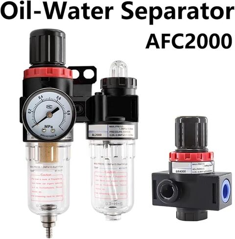 AFC2000 G1/4 ضاغط فلتر الهواء فاصل الزيت والماء يقلل من صمام الضغط يستخدم لـ AFR2000 + AL2000(AFC w (PC12-02x2)، 20 مجموعة) in Kuwait