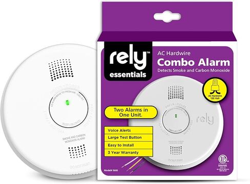 Rely Essentials 5600 Smoke & Carbon Monoxide Alarm – Hardwired AC Powered with Battery Backup, Voice Alerts, Interconnect Combination Detector – 1 Pack in Saudi Arabia