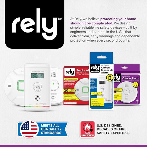 Rely Essentials 5600 Smoke & Carbon Monoxide Alarm – Hardwired AC Powered with Battery Backup, Voice Alerts, Interconnect Combination Detector – 1 Pack in Saudi Arabia