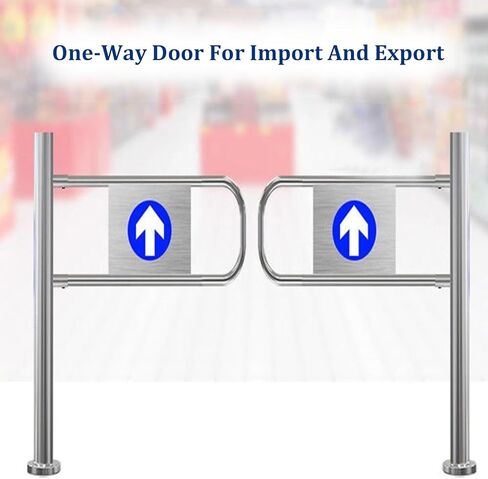 Automatic Swing Gates for Supermarket Entrance | 1-Way Safety Barrier | 90° Stainless Steel Access Door for Libraries Stores and Warehouses (120x100CM) in Saudi Arabia