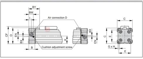 1pcs OSP-P16/P25/P32/P40/P50/P63/P80 Air Pneumatic Rodless Cylinder High Thrust Mechanical Speed with Guide Rail Long Stroke(1200mm Stroke,(Bore 63mm) OSP-P63) in Saudi Arabia
