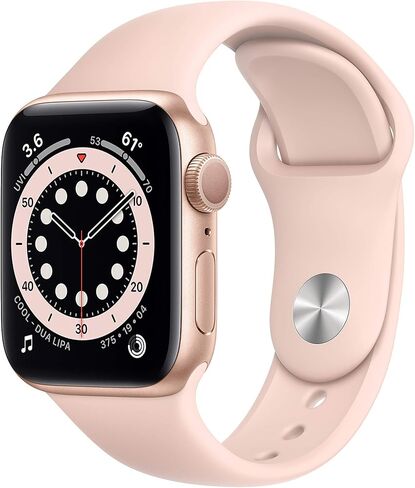 Apple Watch Series 6 (GPS + Cellular، 40 ملم) - هيكل من الألومنيوم باللون الأزرق مع حزام رياضي باللون الأزرق الداكن (متجدد) in Kuwait