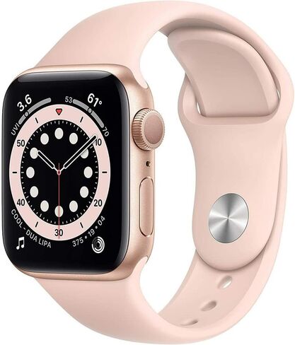 Apple Watch Series 6 (GPS + Cellular، 40 ملم) - هيكل من الألومنيوم باللون الأزرق مع حزام رياضي باللون الأزرق الداكن (متجدد) in Kuwait