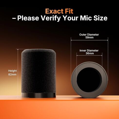 MAONO Foam Windscreen for PD200W/PD200X Microphone – Velvet Fine Mesh Pop Filter, Superior Noise Reduction, Windproof Cover for Podcasting, Gaming, Streaming & Recording in Saudi Arabia