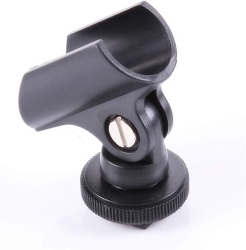 1 PC Microphone Clip Stand 19mm Mic Microphone Holder Clip with Hot Shoe for DSLR Camera Microphone Clip in Saudi Arabia