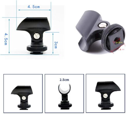 1 PC Microphone Clip Stand 19mm Mic Microphone Holder Clip with Hot Shoe for DSLR Camera Microphone Clip in Saudi Arabia