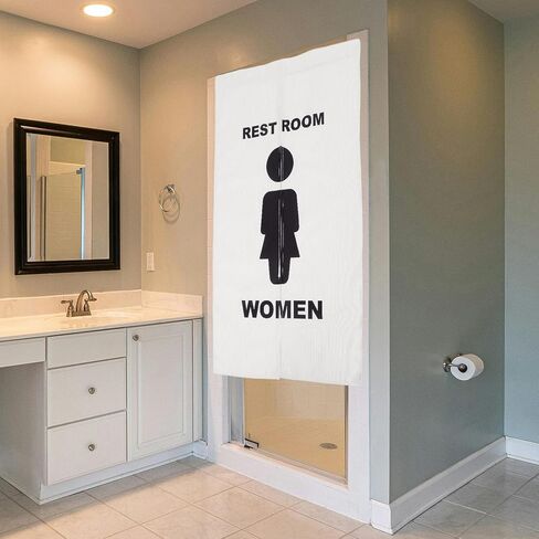 VICASKY Public Toilet Door Curtain 70x120cm No Punching Universal Hanging Curtain Semi-partition for Mall and Office Restroom Privacy Shielding in Saudi Arabia