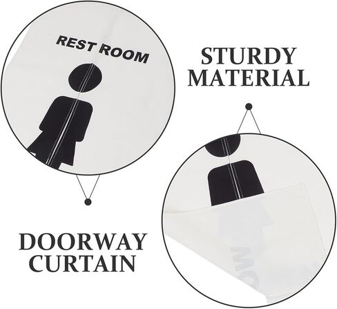 VICASKY Public Toilet Door Curtain 70x120cm No Punching Universal Hanging Curtain Semi-partition for Mall and Office Restroom Privacy Shielding in Saudi Arabia