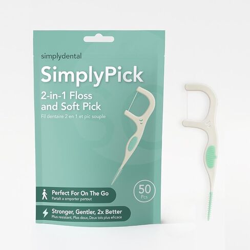 2-in-1 Floss and Soft Pick, 50 Count, Portable Dental Picks in Saudi Arabia