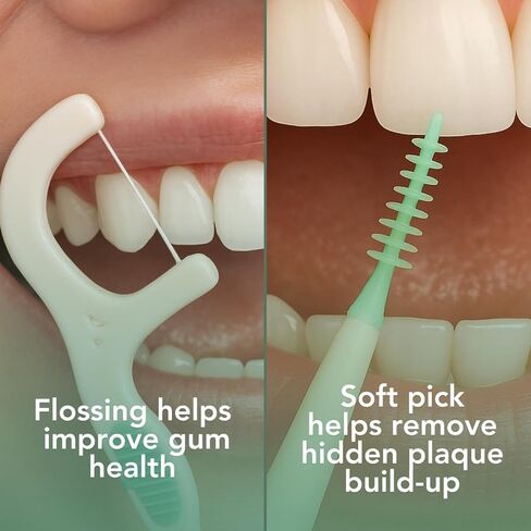 2-in-1 Floss and Soft Pick, 50 Count, Portable Dental Picks in Saudi Arabia