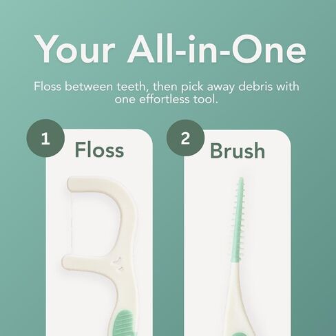 2-in-1 Floss and Soft Pick, 50 Count, Portable Dental Picks in Saudi Arabia