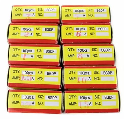 5 * 20mm Glass Fuse 0.5A 250V Fast Fuse 5 * 20 F0.5A 500MA 250V (Color : 100PCS, Size : 0.5A) in Saudi Arabia