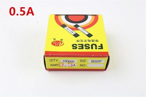 5 * 20mm Glass Fuse 0.5A 250V Fast Fuse 5 * 20 F0.5A 500MA 250V (Color : 100PCS, Size : 0.5A) in Saudi Arabia