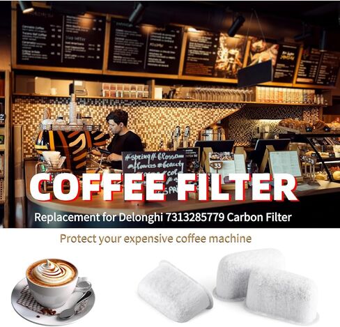 Water Filter Replacement for Delonghi 731328779 DLSC002 COM530M ECAM ETAM EPAM, Activated Charcoal Filter, 5 Pack in Saudi Arabia