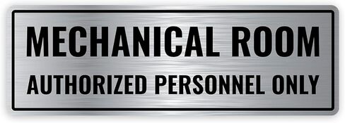 1PC Mechanical Room Sign, 9 x 3 Inches - Brushed Silver Aluminum - Strong Self-Adhesive - Electrical Maintenance Storage Utility Room Sign in Saudi Arabia