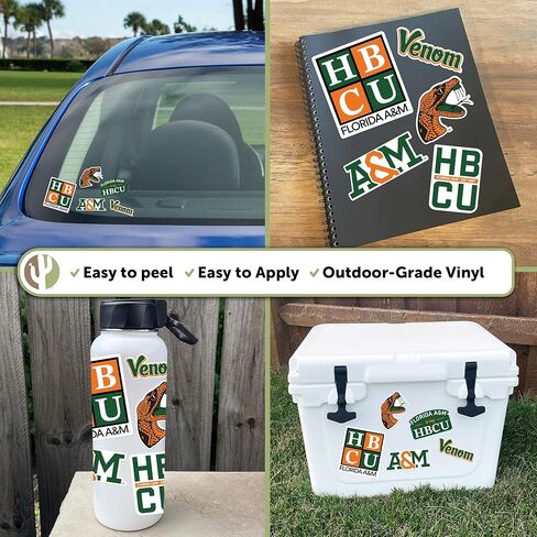 Desert Cactus Florida A&M University Sticker FAMU Rattlers Vinyl Decals Laptop Water Bottle Car Scrapbook Sheet (T2-HBCU A) in Saudi Arabia