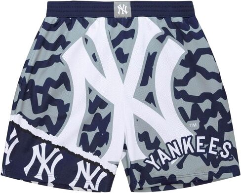 Mitchell & Ness Mens Ny Yankees Jumbotron 2 Sublimated Shorts Casual Bottoms Casual - Blue in Saudi Arabia