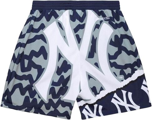 Mitchell & Ness Mens Ny Yankees Jumbotron 2 Sublimated Shorts Casual Bottoms Casual - Blue in Saudi Arabia