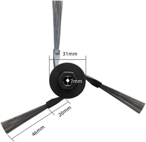 Replacement Side Brushes For MOVA For P10 Pro And For Ultra Robot Vacuum Cleaner, 6-Pack,Plastic Nylon Corner Brushes For Edge Cleaning in Saudi Arabia
