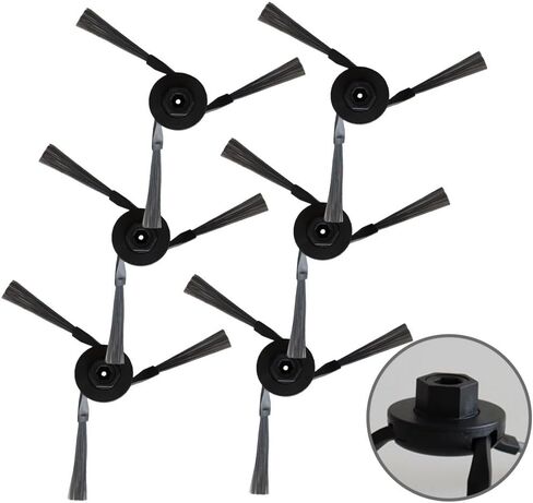 Replacement Side Brushes For MOVA For P10 Pro And For Ultra Robot Vacuum Cleaner, 6-Pack,Plastic Nylon Corner Brushes For Edge Cleaning in Saudi Arabia