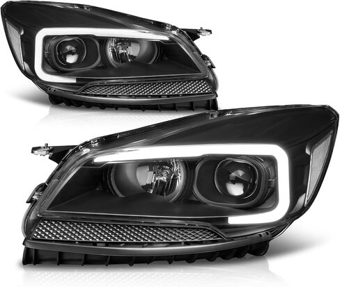 مجموعة المصابيح الأمامية لجهاز العرض LED DRL من Auto Dynasty متوافقة مع Ford Escape 13-16، زوج، غطاء أسود in Saudi Arabia