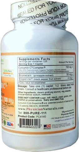 Ultra Curcumin C3 Time Release مع Bioperine وBromelain Time Release 700 ملغ، 100 قرص نباتي، أقصى امتصاص in Saudi Arabia
