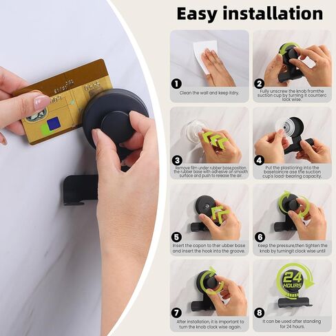 Suction Cup Razor and Shaver Holder for Shower, Heavy-Duty Stainless Steel No-Drill Bathroom Wall Hook for Towel, Loofah, Damage-Free and Reusable, Easy Install and Remove (2, Matte Black) in Saudi Arabia