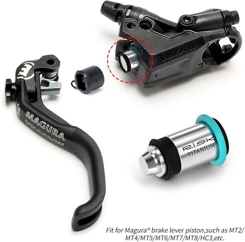 Titanium Brake Lever Piston Kit for MAGURA MT2 MT4 MT5 MT6 MT7 MT8 HC3, CNC-Machined - Brake Lever Piston Rod with O-Ring Seals, Enhanced Sealing Performance in Saudi Arabia