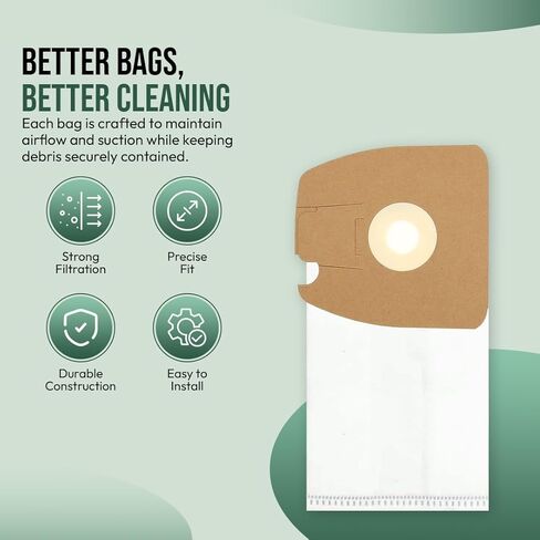 HEPA Replacement Micro Filtration Cloth HEPA Vacuum Bags Compatible with Eureka Style MM Eureka Mighty Mite 3670 and 3680, Replaces 60295A 60295B, Pack of 9 in Saudi Arabia
