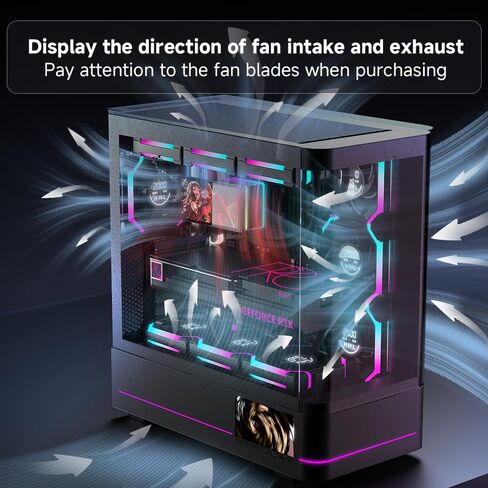 Galaxy V2 Reverse Blade 120MM PC CASE Fan|Computer Cooling ARGB CPU Cooler Daisy Chain Fan|Three-Mode Digital Display 600-2100 PWM Control|Triple Pack (Black-3Pack) in Kuwait