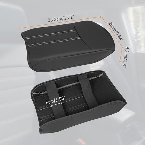 غطاء مسند ذراع وحدة التحكم المركزية متوافق مع Honda Pilot 2023 2024 2025 2026، Ridgeline Passport 2024-2026، وسادة غطاء مسند الذراع، وسادة حماية وحدة التحكم المركزية (خياطة حمراء) in Kuwait