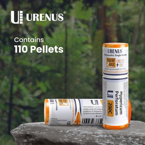 Hypericum Perforatum 200C Sugar Free Lactose Free Homeopathic Remedy 110 Pellets, Urenus in Saudi Arabia