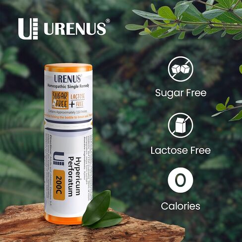 Hypericum Perforatum 200C Sugar Free Lactose Free Homeopathic Remedy 110 Pellets, Urenus in Saudi Arabia
