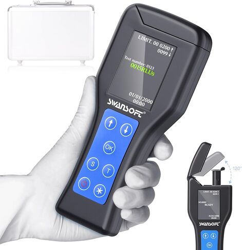 كاشف الفلورسنت المحمول ATP من SWAMSOFT مع شاشة LCD - محلل نظافة السطح السريع لمقياس ATP للرعاية الصحية وسلامة الأغذية (تُباع مسحات الاختبار بشكل منفصل) in Kuwait
