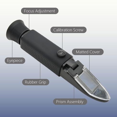 Brix Refractometer with ATC, 0-32% Dual Scale - Specific Gravity & Brix, Hydrometer in Wine Making and Beer Brewing, Homebrew Kit in Saudi Arabia