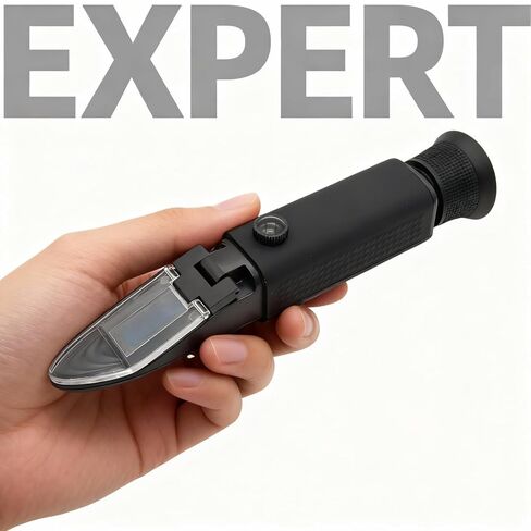 Brix Refractometer with ATC, 0-32% Dual Scale - Specific Gravity & Brix, Hydrometer in Wine Making and Beer Brewing, Homebrew Kit in Saudi Arabia