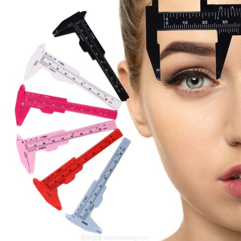 Measurement Tools Novice Vernier Caliper Portable Makeup Tools Sliding Design Auxiliary Tattoo Thrush Artifact(White) in Saudi Arabia