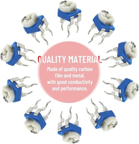 WMYCONGCONG 100 PCS 500 to 1M Ohm Variable Resistor 6mm Potentiometer Assortment Kit Trimmer Pot Top Adjustment Potentiometer in Saudi Arabia