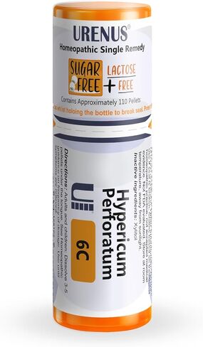 Hypericum Perforatum 200C Sugar Free Lactose Free Homeopathic Remedy 110 Pellets, Urenus in Saudi Arabia