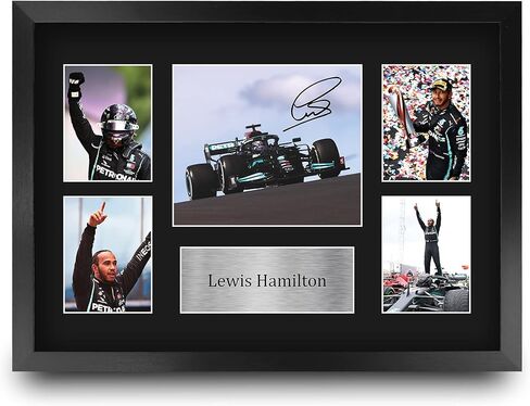 HWC Trading Lewis Hamilton 16 x 12 بوصة (A3) هدايا مطبوعة موقعة عرض تقديمي لعشاق سباقات الفورمولا 1 - 16 بوصة × 12 بوصة مؤطرة in Saudi Arabia