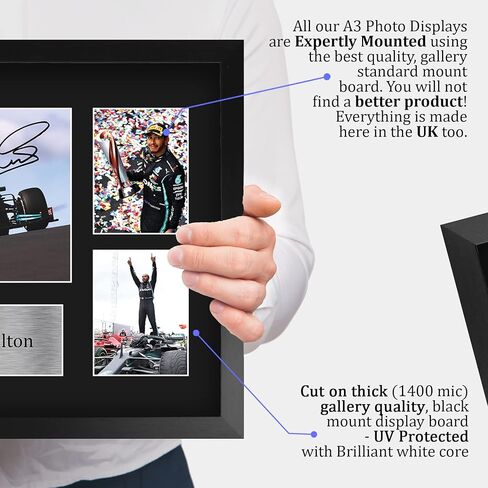 HWC Trading Lewis Hamilton 16 x 12 بوصة (A3) هدايا مطبوعة موقعة عرض تقديمي لعشاق سباقات الفورمولا 1 - 16 بوصة × 12 بوصة مؤطرة in Saudi Arabia