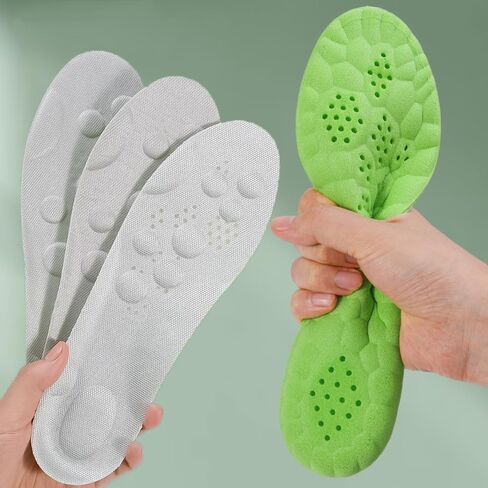 2 Pairs High Elasticity Sport Shoe Pads Latex Soft Insoles Breathable Shock Absorption Cushion Arch Support Insole EU37-38 in Saudi Arabia