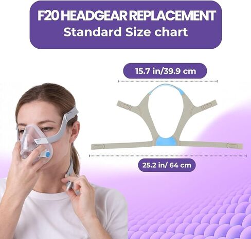 غطاء رأس متوسط ​​الحجم Air-fit F20، حزام رأس بديل مكون من 5 قطع لجهاز Air-fit Air-Touch F20، متوسط/قياسي in Saudi Arabia