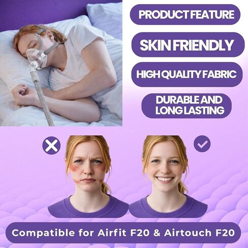 غطاء رأس متوسط ​​الحجم Air-fit F20، حزام رأس بديل مكون من 5 قطع لجهاز Air-fit Air-Touch F20، متوسط/قياسي in Saudi Arabia