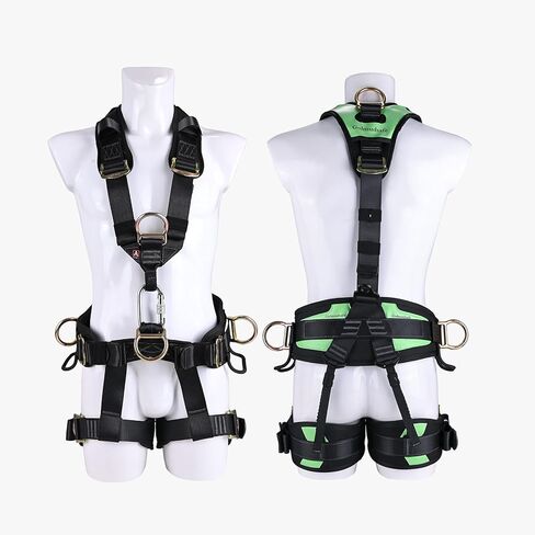 Safety Harness Fall Protection,Roof Harness Safety,Climbing Harness,Safety Harness for Construction,Upgraded Removable Cushion Bag and Rope（1 Pack in Saudi Arabia