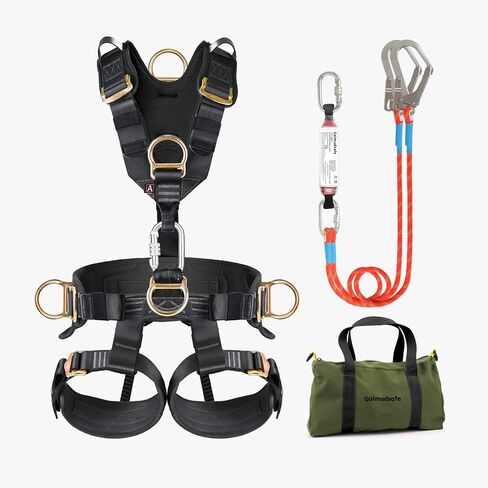 Safety Harness Fall Protection,Roof Harness Safety,Climbing Harness,Safety Harness for Construction,Upgraded Removable Cushion Bag and Rope（1 Pack in Saudi Arabia