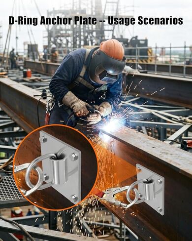 5.9 x 5.9 Inch D-Ring Anchor Plate for Concrete Walls Ceilings Columns, Heavy Duty Reusable Fall Protection D-Plate Anchor, Thickness 8mm in Saudi Arabia