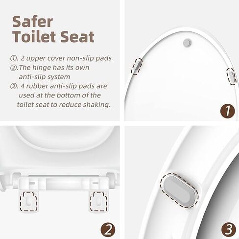 Toilet seat with toddler seat built in, Potty training toilet seat, Fits both adult and child, Slow-Close, Toddler toilet seat attachment, ROUND, Heavy Duty, White(16.5") in Saudi Arabia